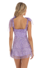 Sequin Mini Dress in Purple