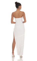 Ruffle Strapless Dress in White