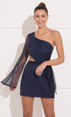 One Shoulder Dress in Blue