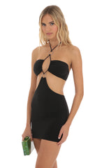 Cutout Mini Dress in Black