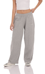 Darted Barrel Fleece Sweatpants in Grey