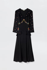 Cedar - Bouquet Embroidery Black