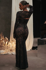 black lace maxi dress