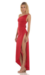 One Shoulder Dress in Red