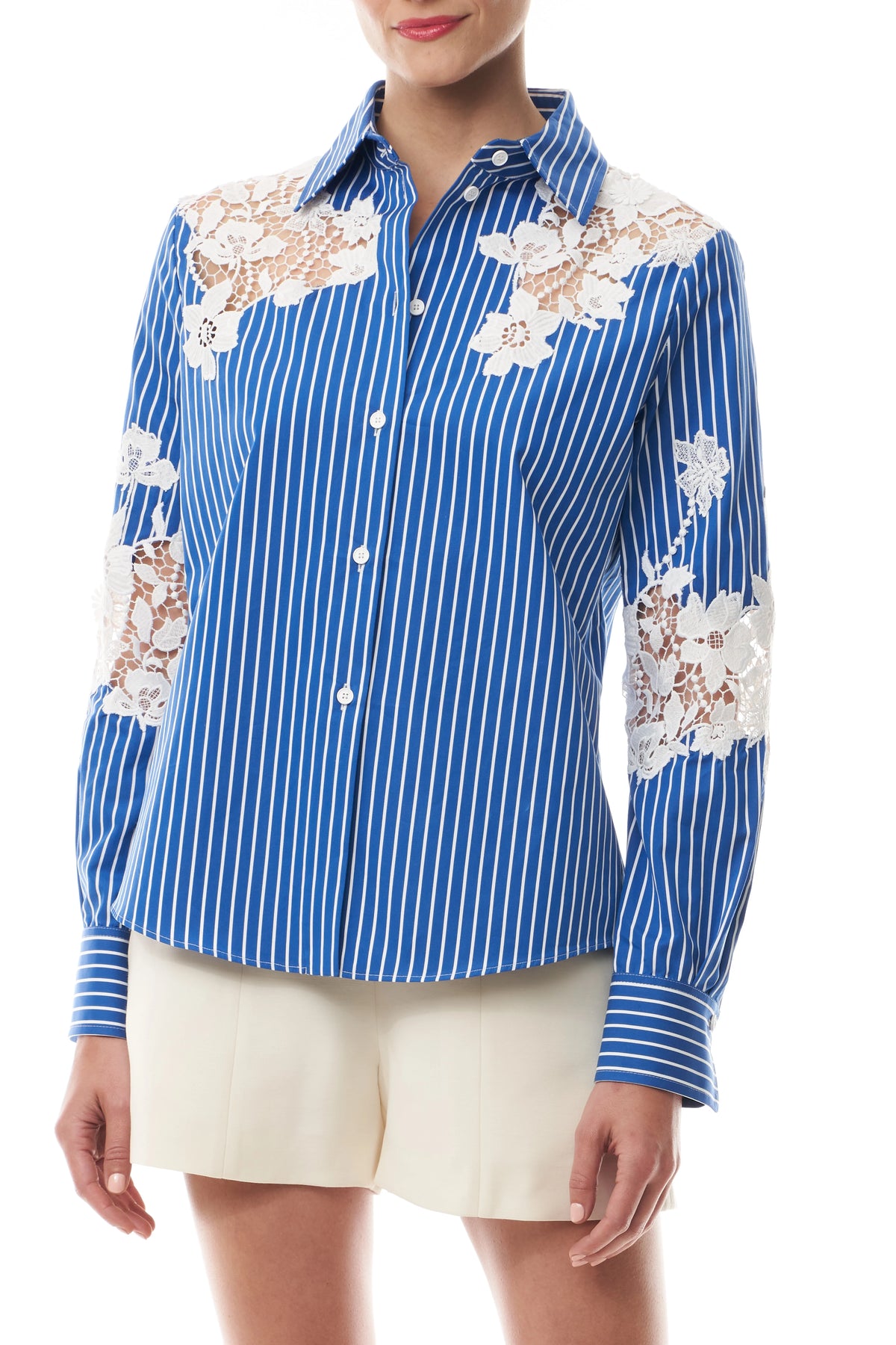 Lace Detailed Button Front Shirt