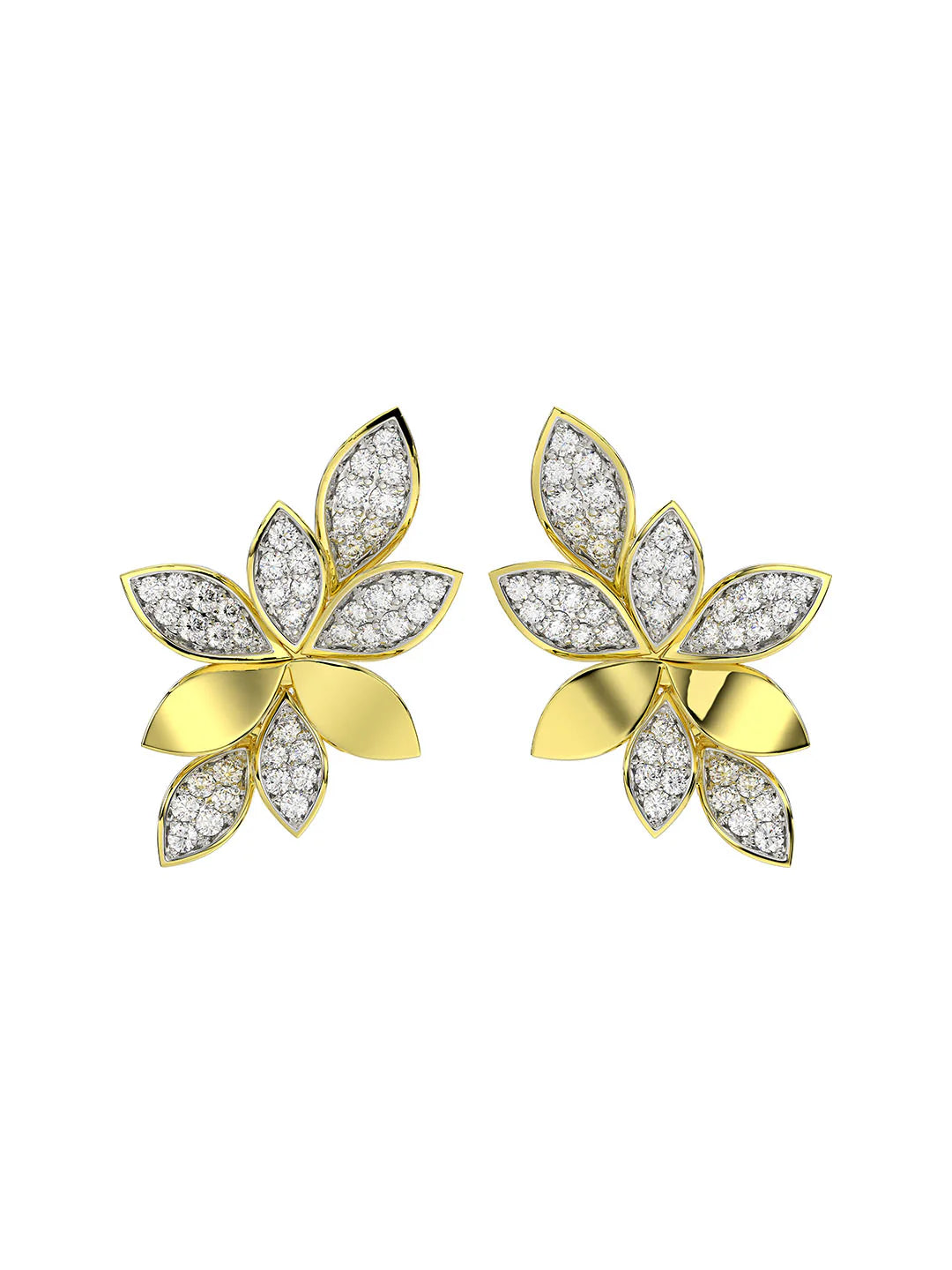Wild Flower Yellow Gold Earrings