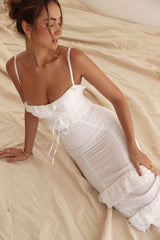 white broderie maxi dress