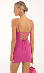 Rhinestone Bodycon Dress in Pink