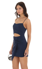 Twist Cutout Dress in Navy
