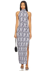 x REVOLVE Halter Turtle Side Slit Gown