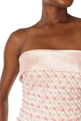 Rosé Beaded Satin Gown