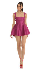 Fit and Flare Dress in Berry