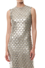 Metallic Disc Shift Dress