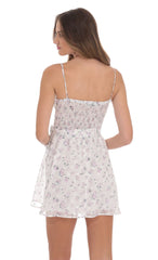 Floral Corset A-line Dress in White