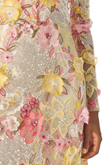 Embroidered Floral Lace Gown