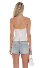 Strapless Buckle Top in White