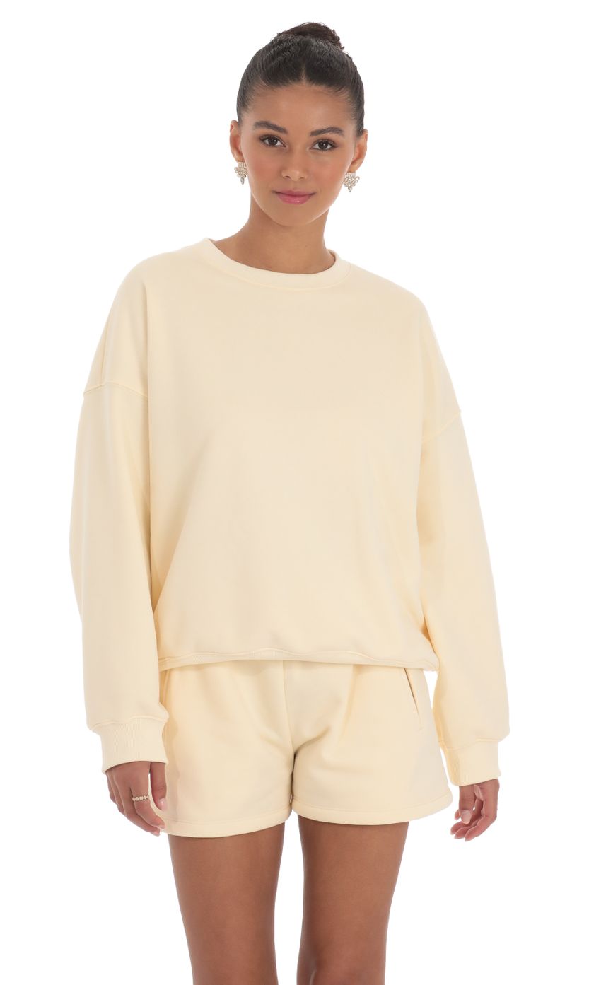 Fleece Oversized Jumper in Cream
