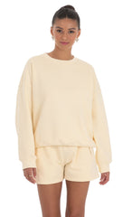 Fleece Oversized Jumper in Cream
