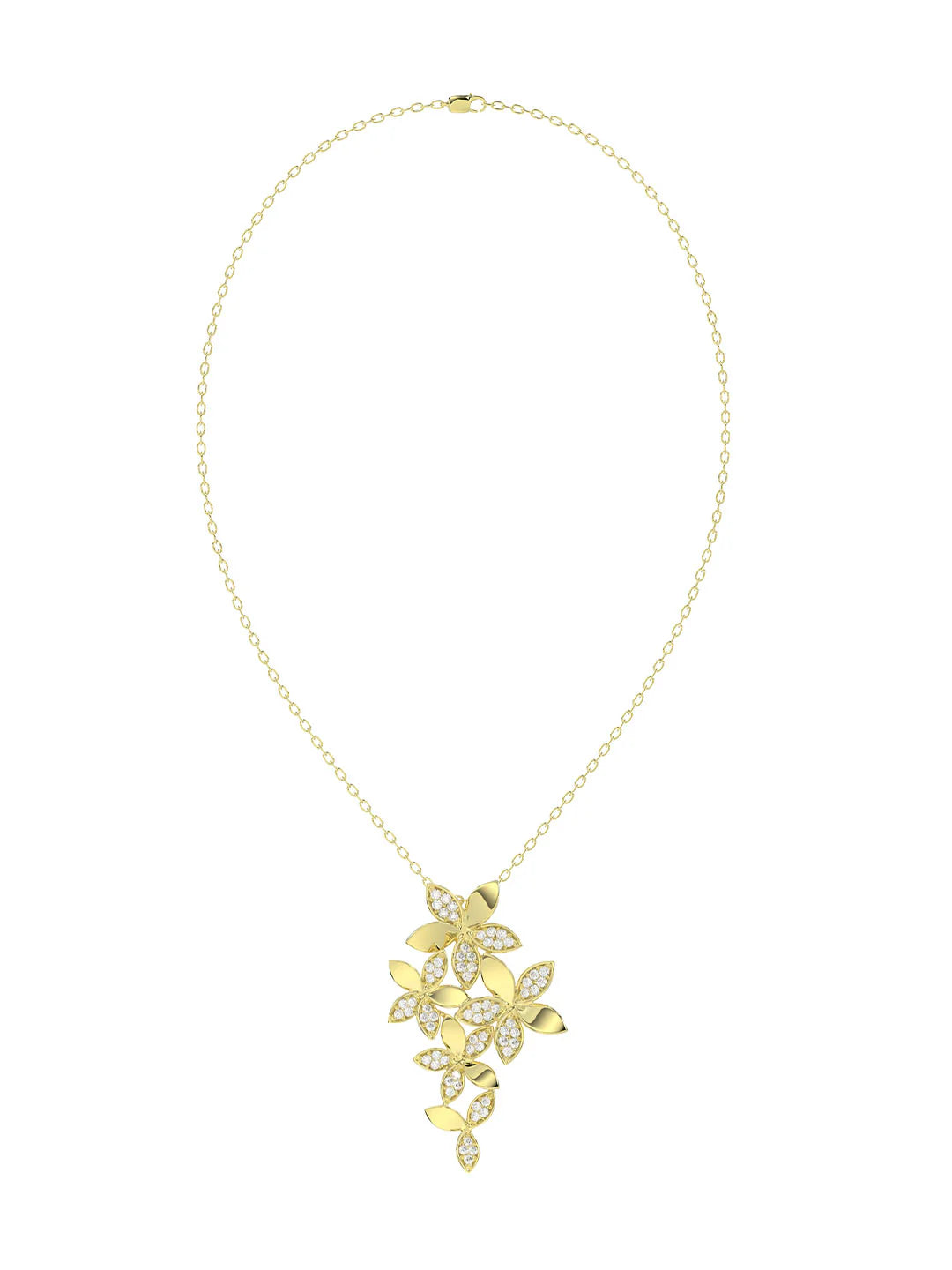 Wild Flower Yellow Gold Pendant Necklace