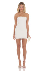 Strapless Bodycon Dress in White
