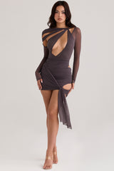 shadow layered mini skirt