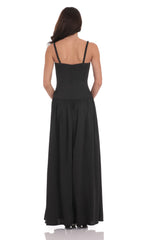 Ruched Bust Maxi Dress in Black