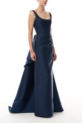 Ocean Mikado Draped Gown
