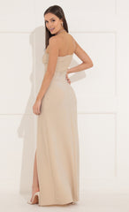 One Shoulder Maxi in Champagne