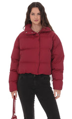 Puffer Jacket in Deep Red