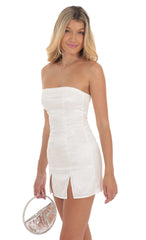 Jacquard Bodycon Dress in White