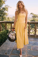 apricot cotton midi sundress