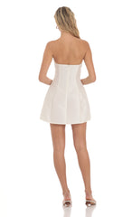Strapless Flare Dress in Ivory