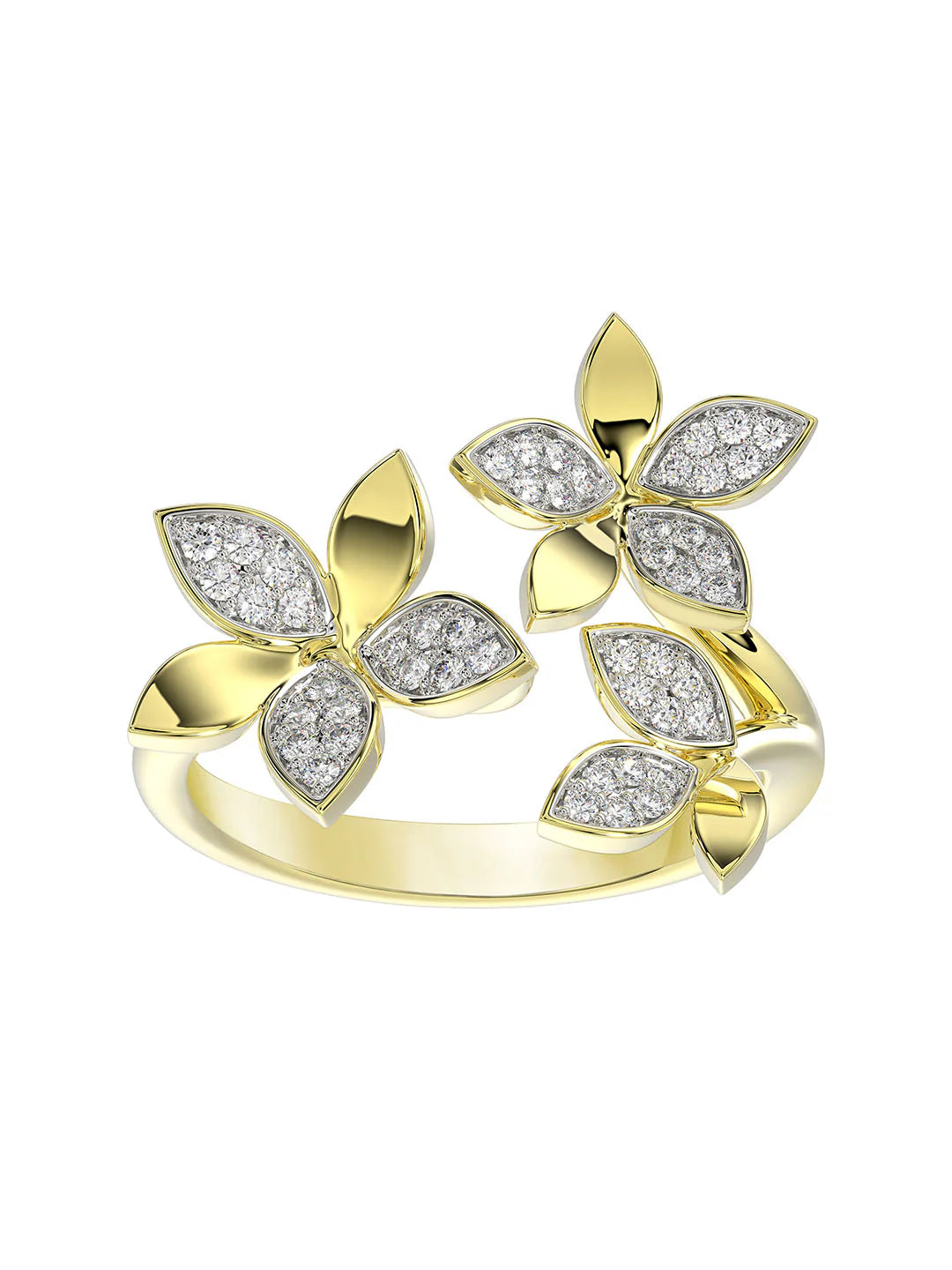 Wild Flower Yellow Gold Ring
