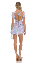 Floral Fit and Flare Dress in Purple