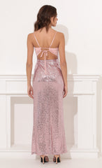 Sequin Luxe Maxi in Pink