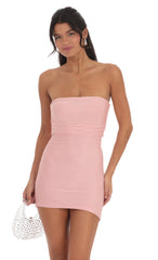 Back Cutout Strapless Dress in Rose