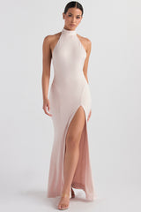 blush halter gown