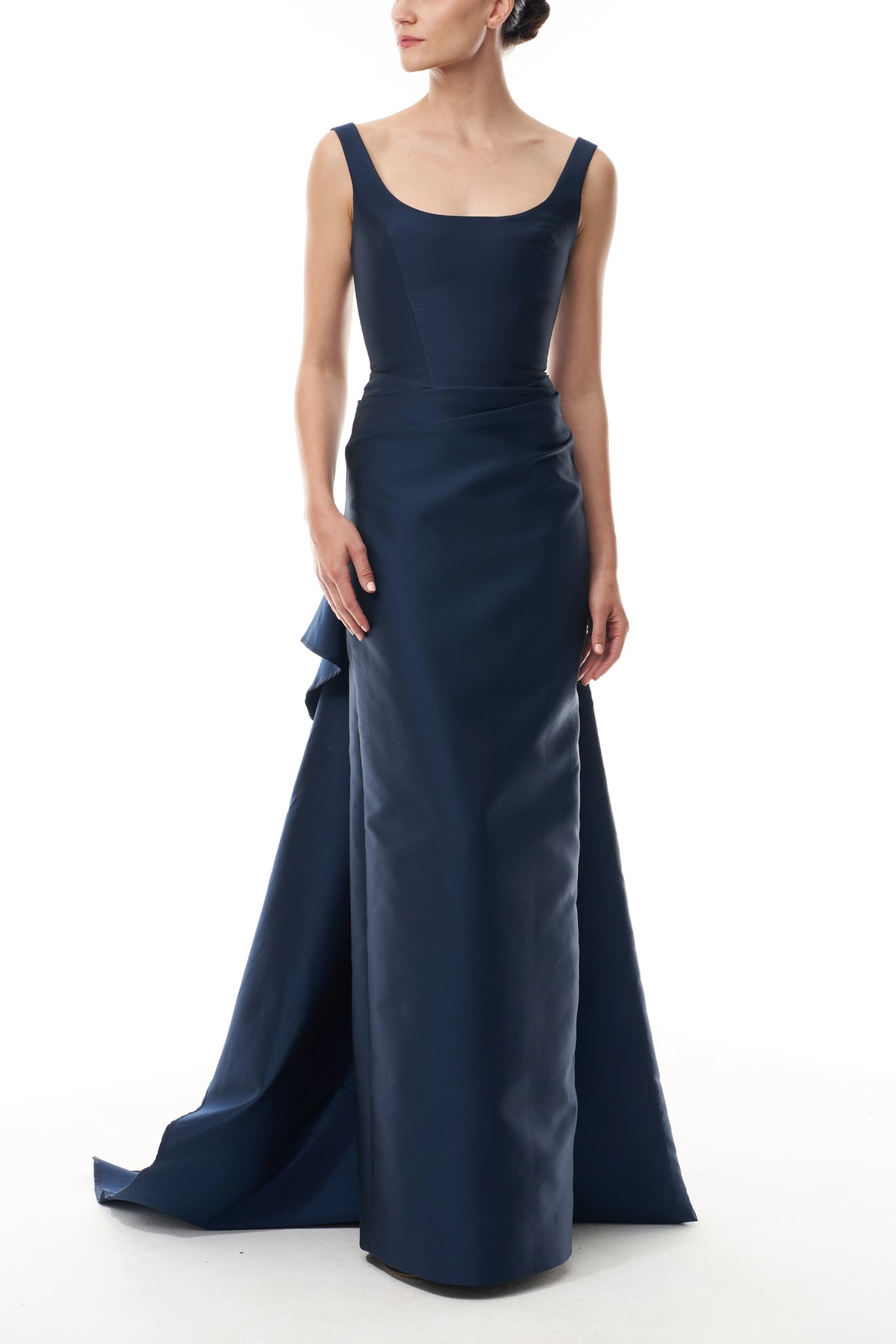 Ocean Mikado Draped Gown