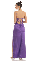 Twist Maxi Dress in Purple