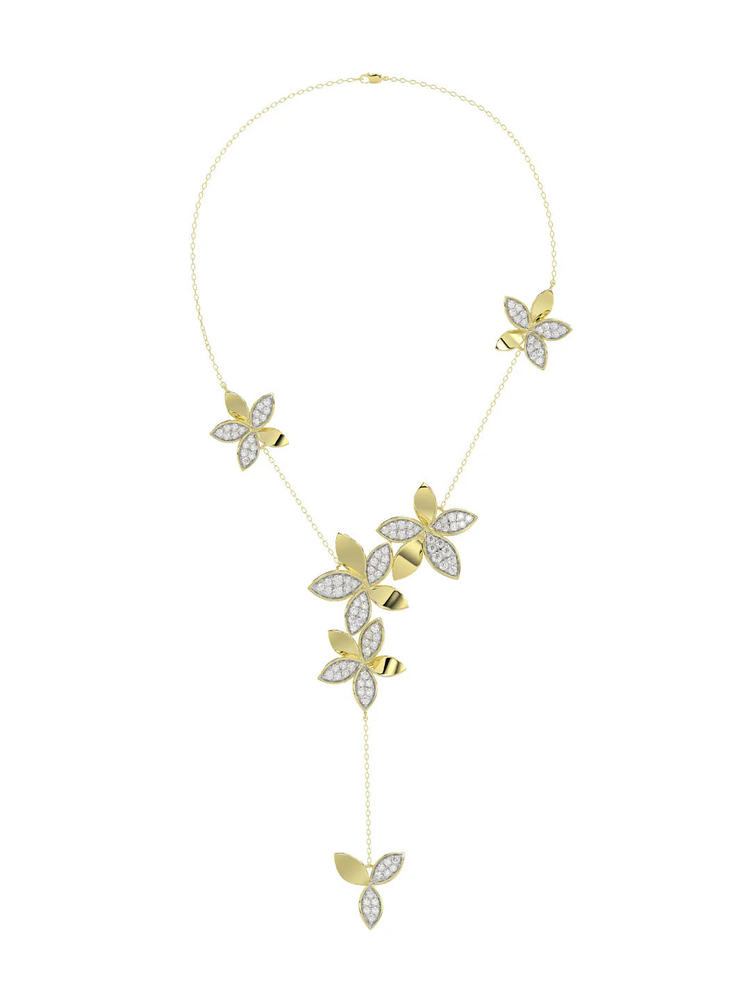 Wild Flower Yellow Gold Y Necklace