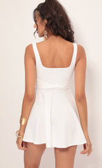 A-line Wrap Dress in White