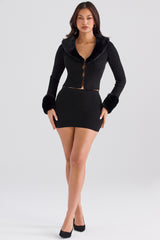 black cashmere mini skirt