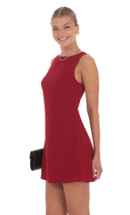 High Neck Dress in Red