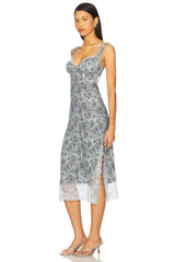 x Intimately Fp Party Crasher Midi Slip Dress In Seafoam Combo